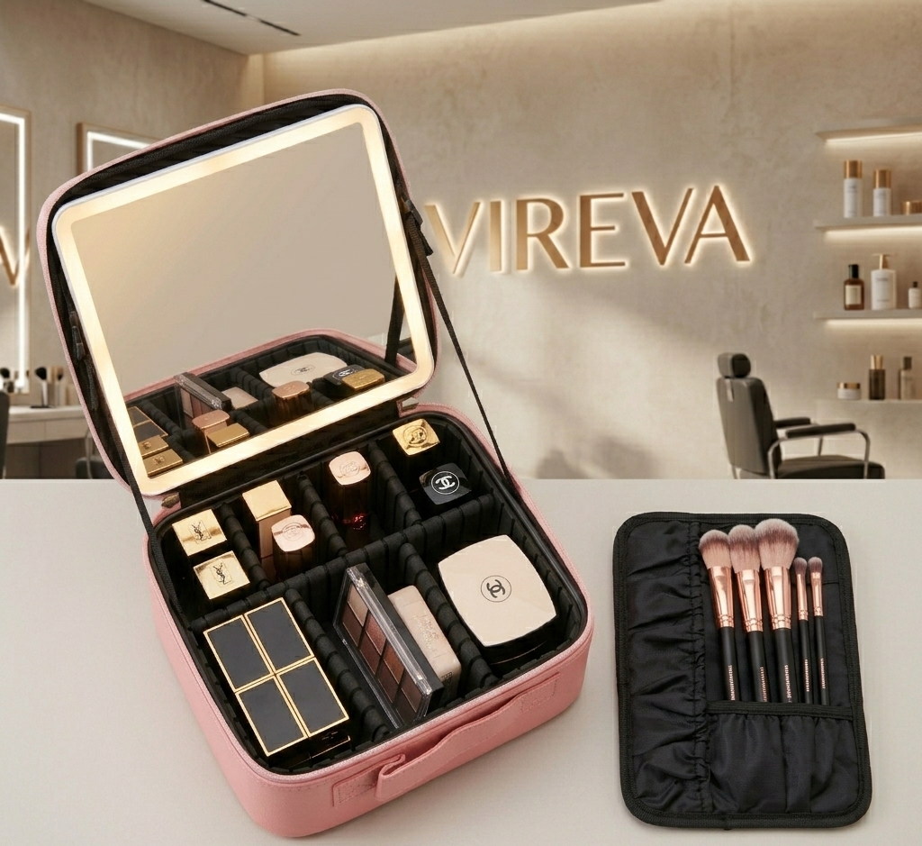 Vireva Estuche de Maquillaje con Espejo LED